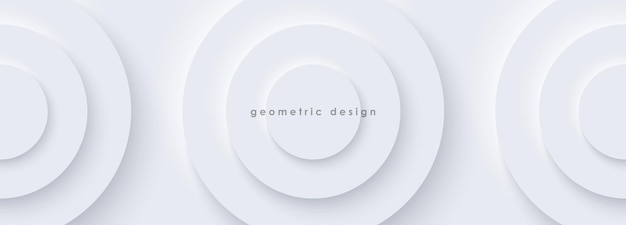 Diseño vectorial geométrico abstracto blanco con círculos Diseño de portada de papel tapiz de fondo abstracto