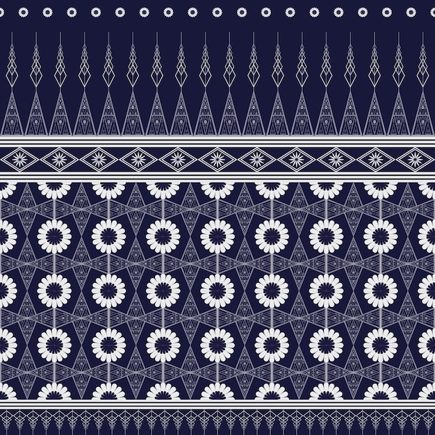 Diseño vectorial geométrico con formas de flores sin costuras