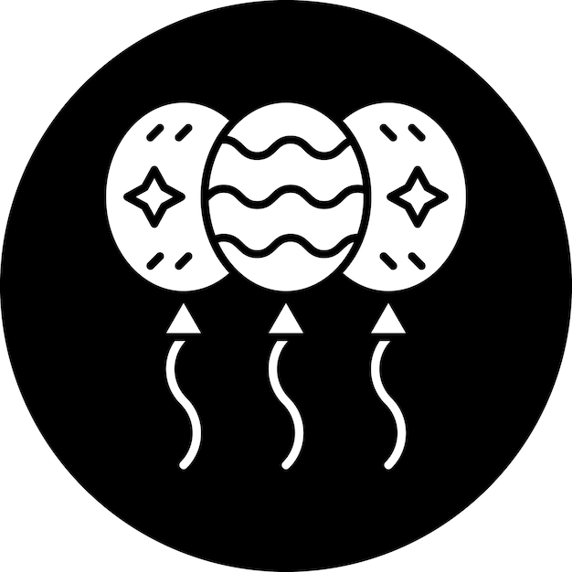 Diseño vectorial de globos de año nuevo Estilo de icono