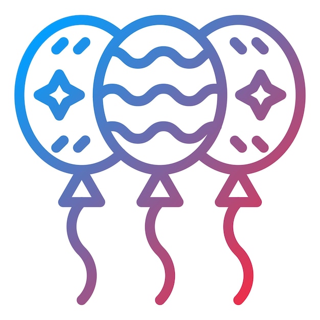 Diseño vectorial de globos de año nuevo Estilo de icono