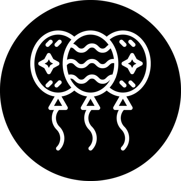 Diseño vectorial de globos de año nuevo Estilo de icono