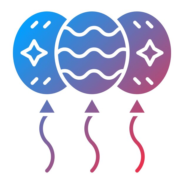 Diseño vectorial de globos de año nuevo Estilo de icono