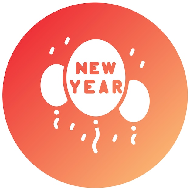 Diseño vectorial de globos de año nuevo Estilo de icono