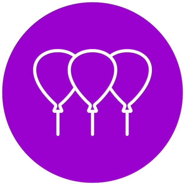 Diseño vectorial de globos de año nuevo Estilo de icono