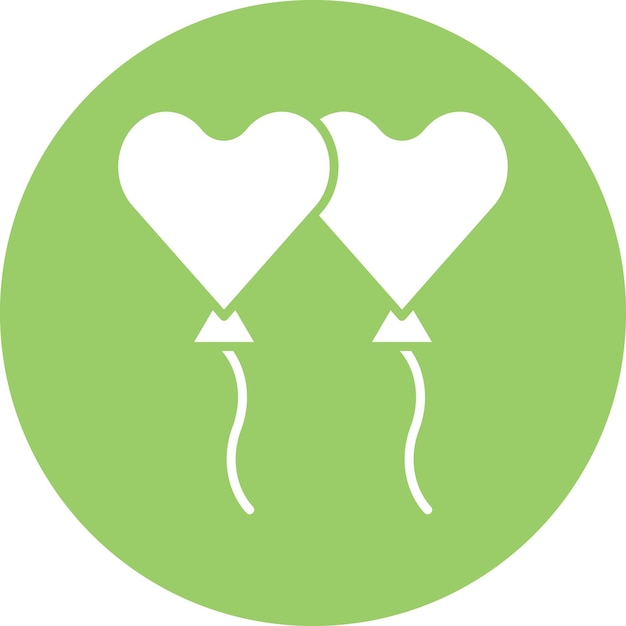 Diseño vectorial de globos de corazón Estilo del icono
