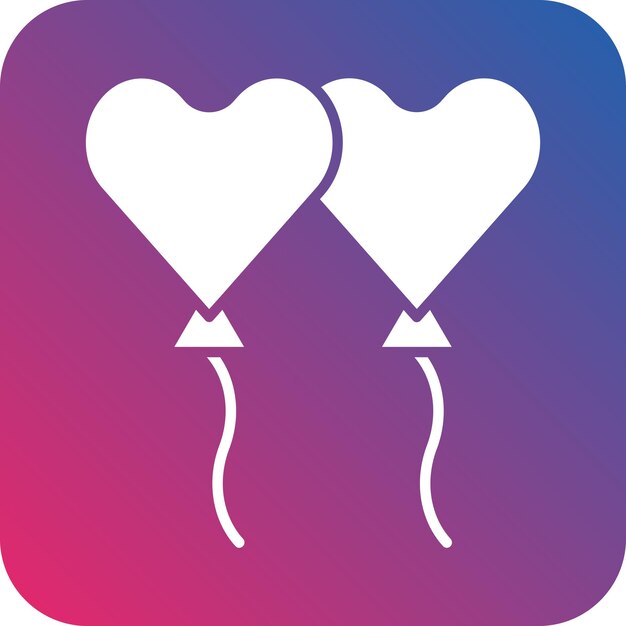 Diseño vectorial de globos de corazón Estilo del icono