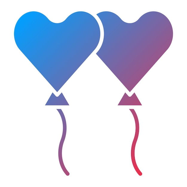 Diseño vectorial de globos de corazón Estilo del icono