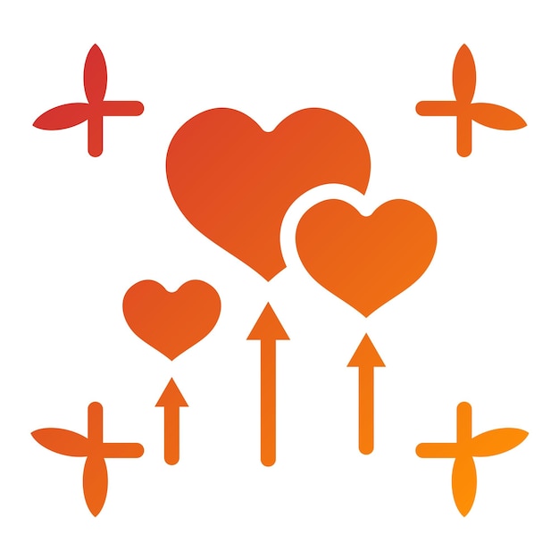 Diseño vectorial de globos de corazón Estilo del icono