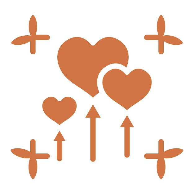 Diseño vectorial de globos de corazón Estilo del icono