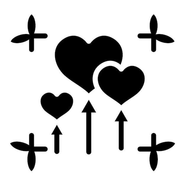 Diseño vectorial de globos de corazón Estilo del icono