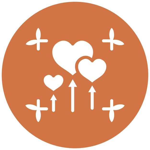 Diseño vectorial de globos de corazón Estilo del icono