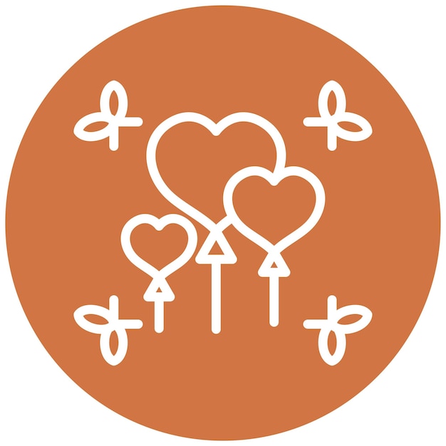 Diseño vectorial de globos de corazón Estilo del icono