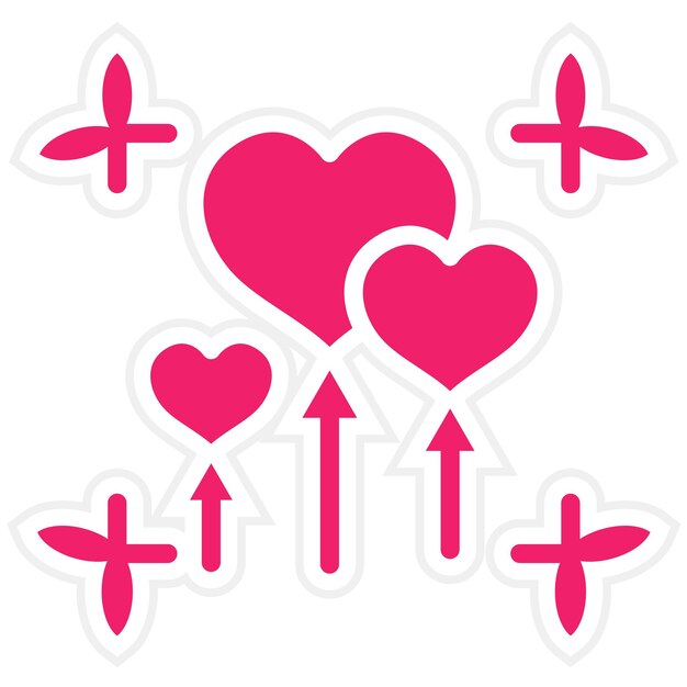 Diseño vectorial de globos de corazón Estilo del icono