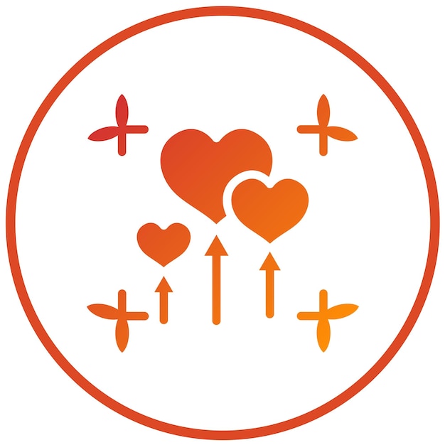 Diseño vectorial de globos de corazón Estilo del icono