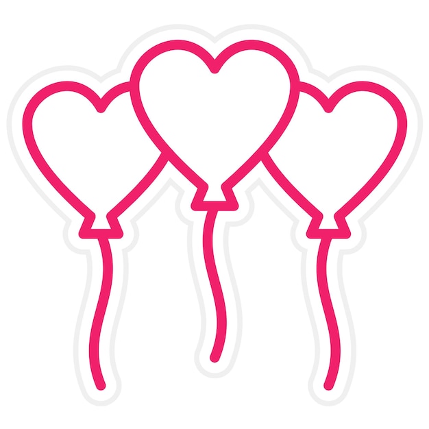 Diseño vectorial de globos de corazón Estilo del icono