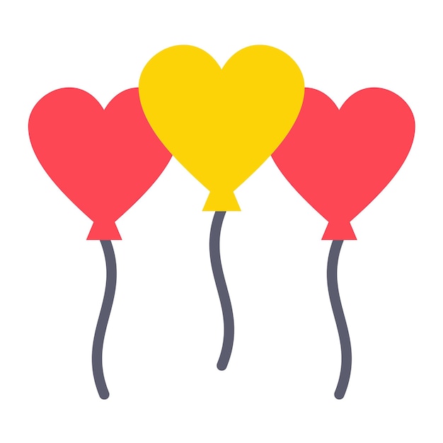 Diseño vectorial de globos de corazón Estilo del icono
