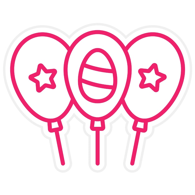 Diseño vectorial de los globos de Pascua Estilo de icono