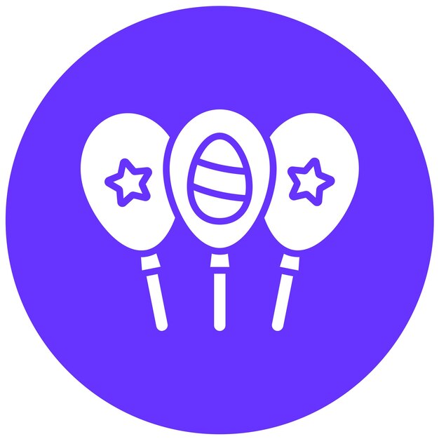 Diseño vectorial de los globos de Pascua Estilo de icono