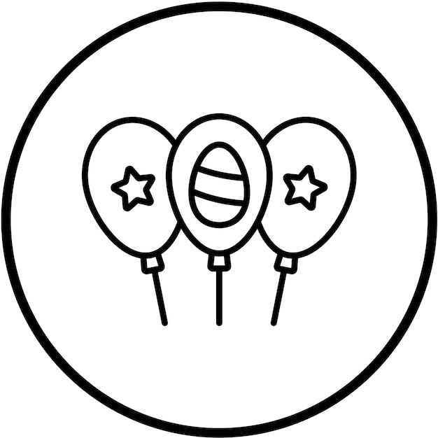Diseño vectorial de los globos de Pascua Estilo de icono