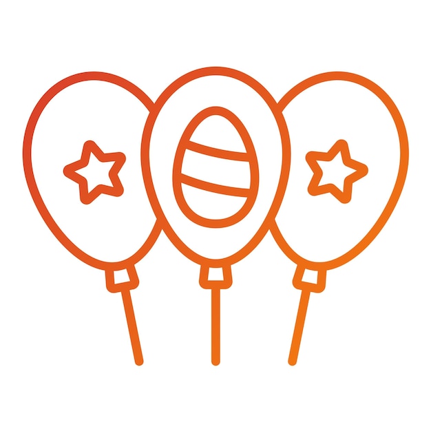 Diseño vectorial de los globos de Pascua Estilo de icono