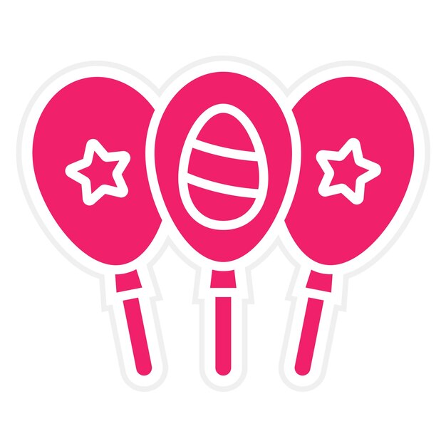 Diseño vectorial de los globos de Pascua Estilo de icono