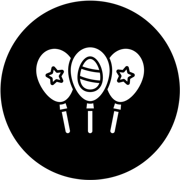Diseño vectorial de los globos de Pascua Estilo de icono