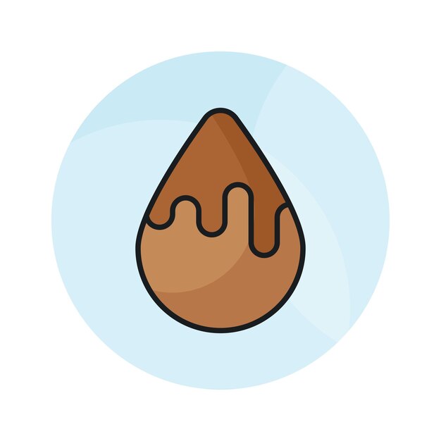 Diseño vectorial de gotas de chocolate líquido Gotas de postre de cacao dulce Elemento de diseño de confitería