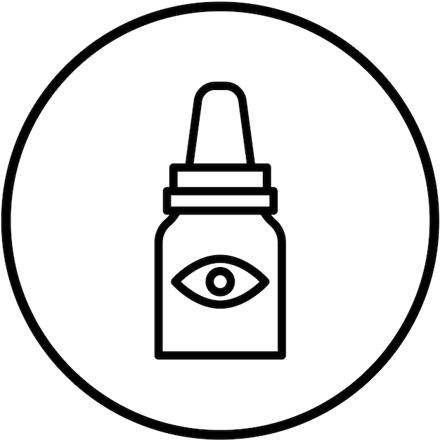 Diseño vectorial de las gotas oculares Estilo del icono de la botella