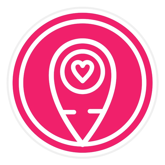 Diseño vectorial de GPS Estilo del icono de amor