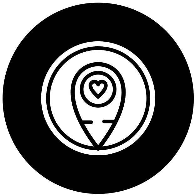 Diseño vectorial de GPS Estilo del icono de amor