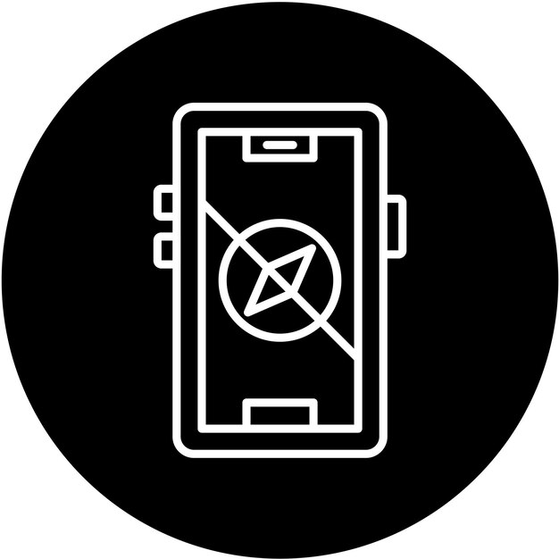 Diseño vectorial GPS Estilo del icono desactivado