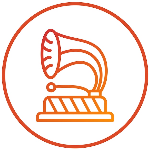 Diseño vectorial Gramophone Estilo del icono
