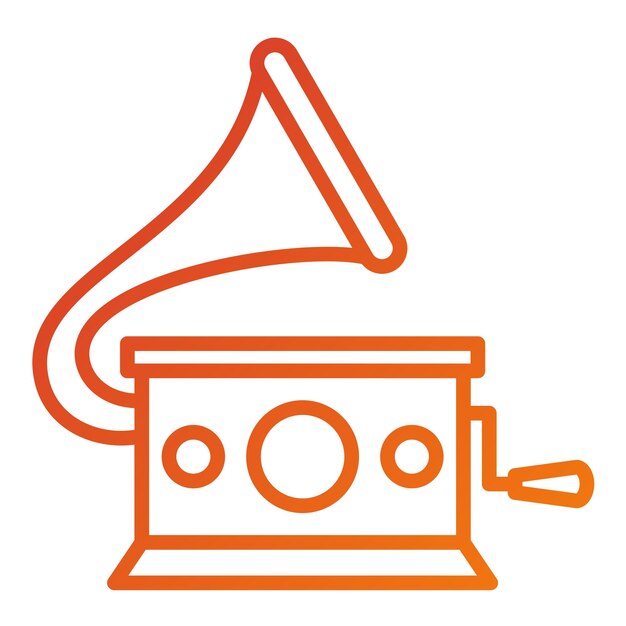 Diseño vectorial Gramophone Estilo del icono