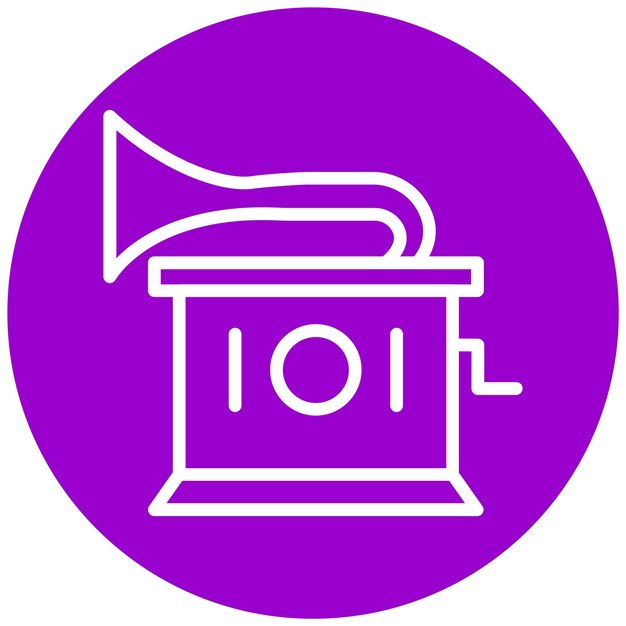Diseño vectorial Gramophone Estilo del icono