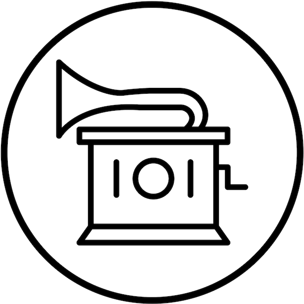 Diseño vectorial Gramophone Estilo del icono