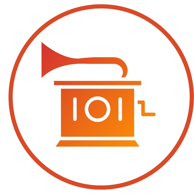 Diseño vectorial Gramophone Estilo del icono