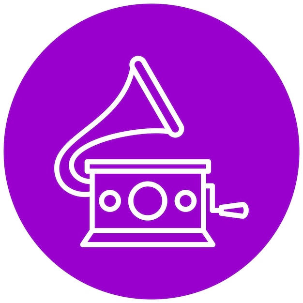 Diseño vectorial Gramophone Estilo del icono