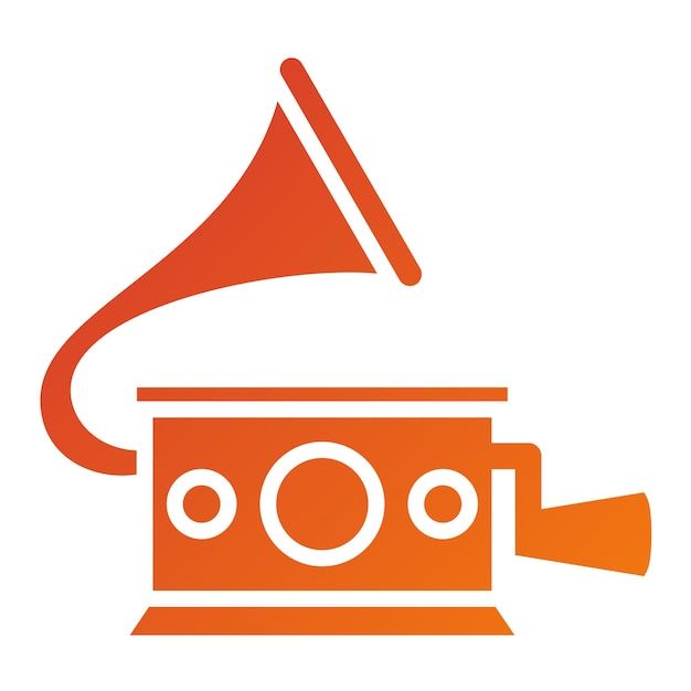 Diseño vectorial Gramophone Estilo del icono