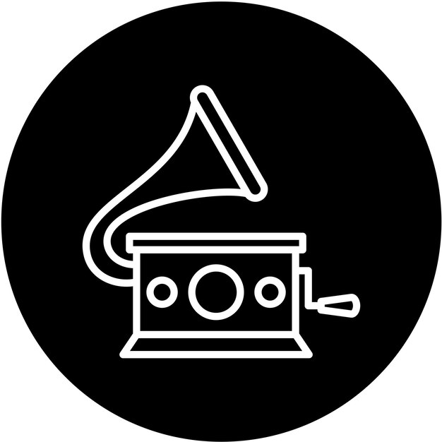 Diseño vectorial Gramophone Estilo del icono
