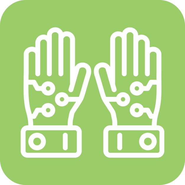 Diseño vectorial de guantes con alambre Estilo del icono