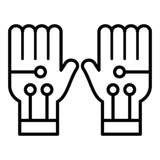 Diseño vectorial de guantes con alambre Estilo del icono