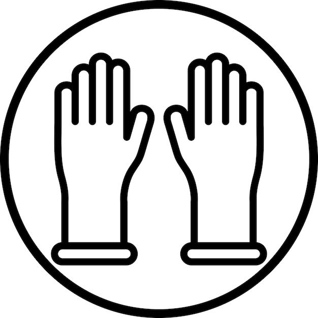 Diseño vectorial de guantes de látex Estilo del icono