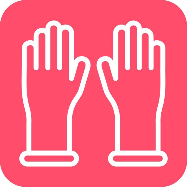 Diseño vectorial de guantes de látex Estilo del icono