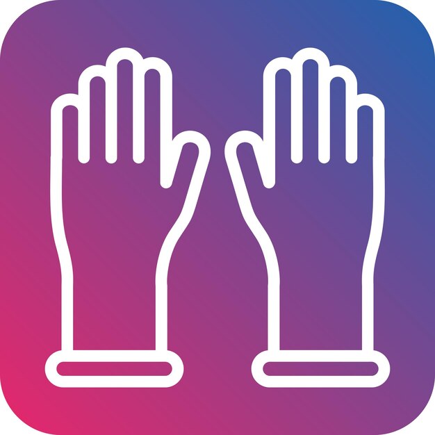 Diseño vectorial de guantes de látex Estilo del icono
