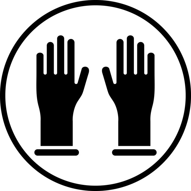 Diseño vectorial de guantes de látex Estilo del icono