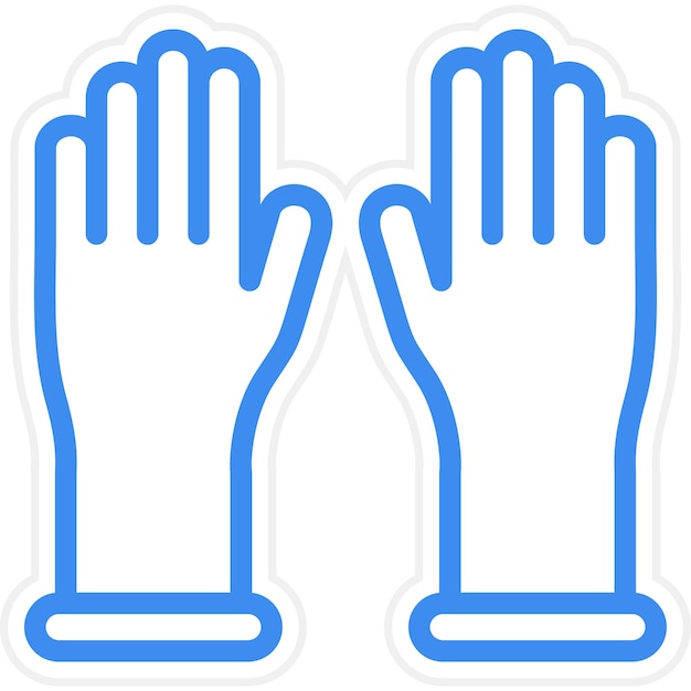 Diseño vectorial de guantes de látex Estilo del icono
