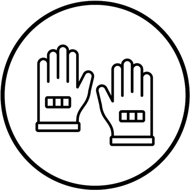 Diseño vectorial de guantes de rugby estilo icono