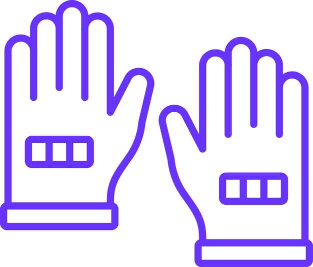 Diseño vectorial de guantes de rugby estilo icono
