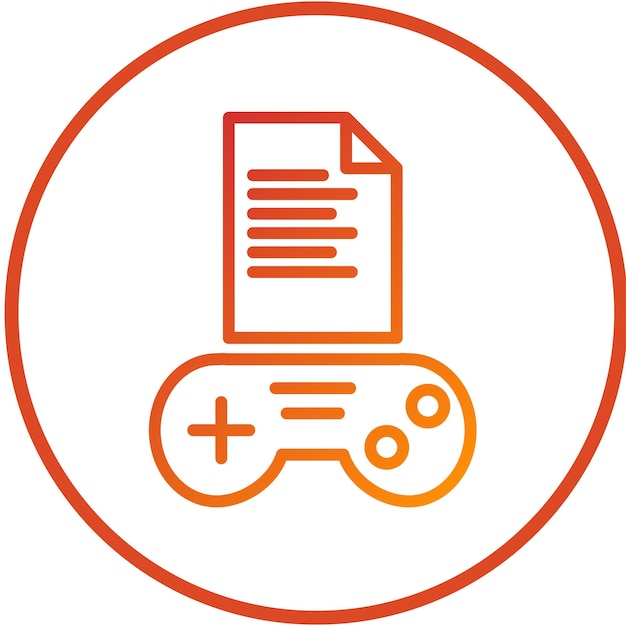 Diseño vectorial del guión del juego Estilo del icono