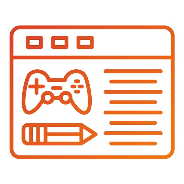 Diseño vectorial del guión del juego Estilo del icono